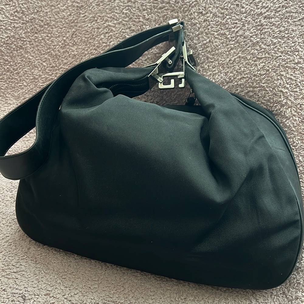 Gucci fabric hobo with leather trim